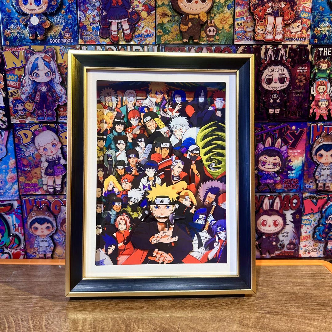 Anime Paper Frame Anime 3D Paper Art Photo Frame, Naruto Collage Art, Desktop Wall ...