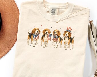 Comfort Colors Beagle Shirt Gift, Patriotic Tricolor Dog Mom 4th Of July