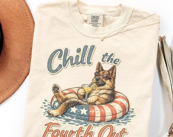 Comfort Colors German Shepherd Fourth of July Shirt Vintage Patriotic Gift