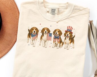 Comfort Colors Beagle Mom Shirt, Chocolate Tri 4th of July 250th Gift