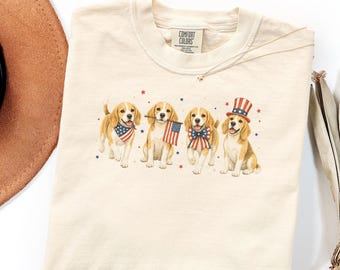Comfort Colors Beagle Mom Shirt, Lemon Beagle Patriotic Gift, USA 250