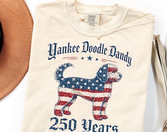 Comfort Colors Goldendoodle Shirt Gift, Yankee Doodle USA 250