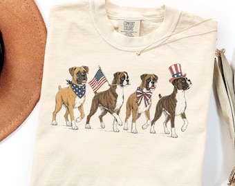 Comfort Colors Boxer Mom Shirt Gift, Patriotic 4th of July Sweatshirt