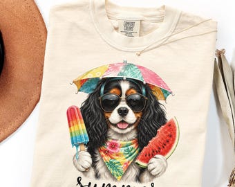 Comfort Colors Cavalier King Charles Shirt Gift, Summer Dog Mom Tee