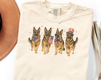 Comfort Colors Sable German Shepherd Shirt, 4th of July Dog Mom Gift