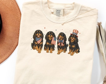 Comfort Colors Shirt and Sweatshirt Gift, Patriotic Cavalier Dog Mom USA 250