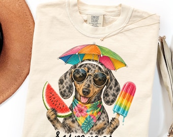 Comfort Colors Dachshund Shirt Gift, Summer Dapple Wiener Dog Tee