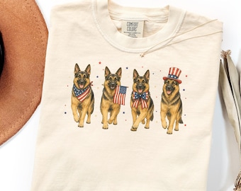 Comfort Colors Shirt Gift, German Shepherd 4th Of July USA 250
