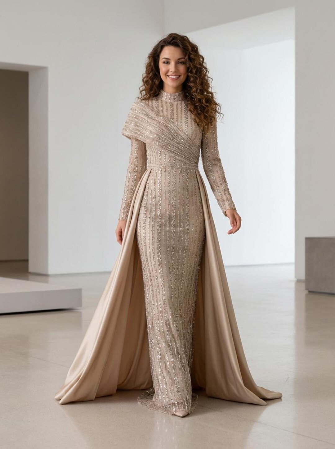 Elegant Satin Prom Dress, Floor Length Evening Gown, Formal Party Dress ...