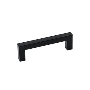 Matte Black Stainless Steel Cabinet Handles (4-1/4 Inch Hole Centers)