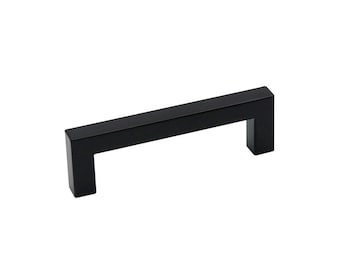Matte Black Stainless Steel Cabinet Handles (4-1/4 Inch Hole Centers)