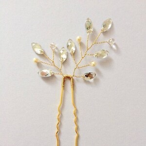 Crystal and Pearl Wedding Hair Pin: Bridal Headpiece