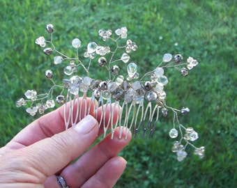 Wedding Hair Accessory Plum Pink And Silver Pearl And Etsy