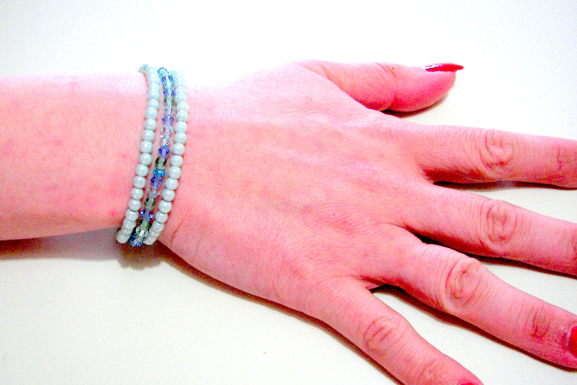 Tropical Beach Wedding Bracelet Triple Strand Pearl and Etsy