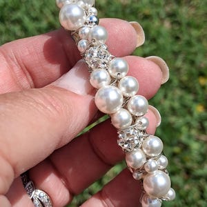 Pearl Rhinestone Bridal Barrette: Elegant Wedding Hair Accessory created with Swarovski Pearls and Crystals