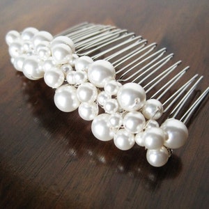 Swarovski Crystal Pearl Bridal Hair Comb: Wedding Hair Accessory