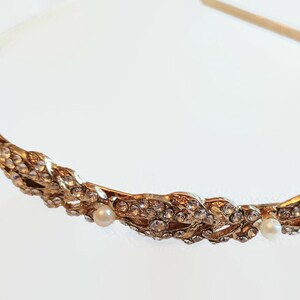 Elegant Gold Metal Headband with Pearls and Rhinestones for Bride, Bridesmaid, Wedding and  Special Occasions