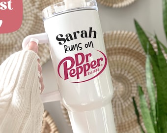 Personalized Dr Pepper Tumbler, 40oz Stainless Steel Travel Mug