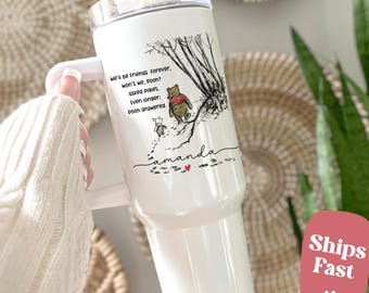 Personalized Winnie the Pooh Friend Tumbler, Custom Friendship Gift