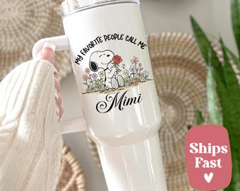 Personalized Mimi Tumbler, Snoopy Design Travel Mug, Stainless Steel Sublimation Print