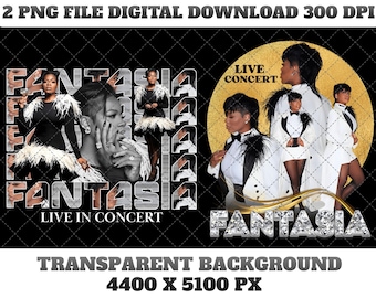 Fantasia-T-shirt, png-ontwerp, bootleg-T-shirt, directe download en klaar om af te drukken (digitale download)