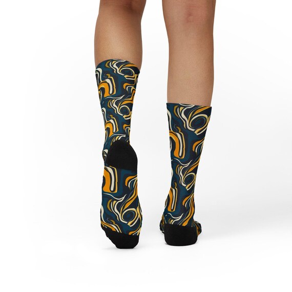 Modern Abstract Geometric Pattern Socks – Stylish… - image 4