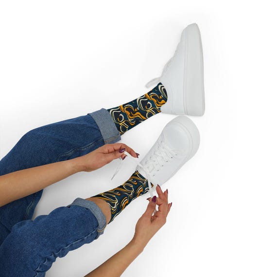 Modern Abstract Geometric Pattern Socks – Stylish… - image 5
