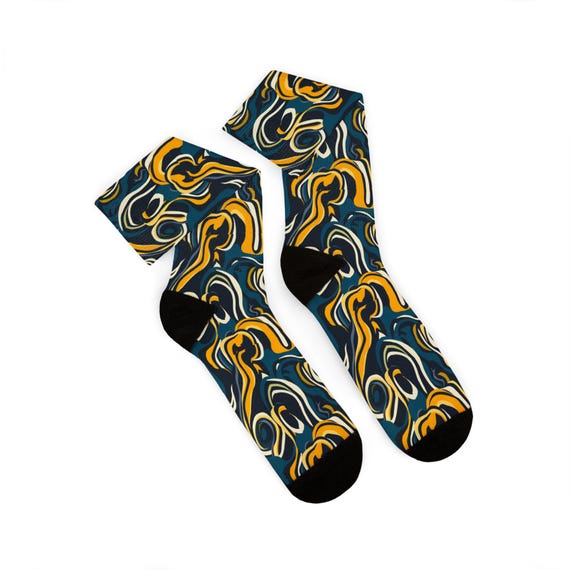 Modern Abstract Geometric Pattern Socks – Stylish… - image 1