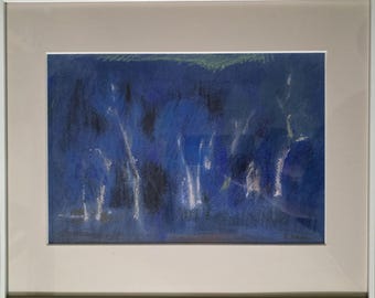 Fujiko Kase Japanese Pastel Painting, 'The White Forest'