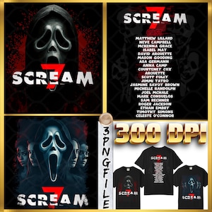 Archivo PNG de la gira Scream 7 Kill, archivo digital del 30.º aniversario de la gira Scream Kill 2026 (fondo transparente de 300 ppp)