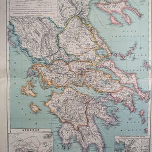 Antieke kaart het oude Griekenland 1901 — Heinrich Kiepert (1818-1899) Atlas Antiquus