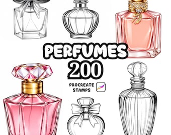 Procreate Perfumes Brushes, 200 Perfumes Procreate Stamps, Furniture Lamps Procreate, Study Lamps, Lamps, Decoration Objects Procreate