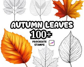 Procreate Autumn Leaves Brushes, 100+ Autumn Leaves Procreate Stamps, Botanical Procreate, Leaves Procreate, Plants, Wild Nature, Season