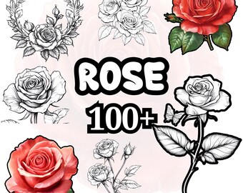 Procreate Floral Brushes, 100+ Rose Procreate Brushes | Botanical & Flower Illustration Brushes for Digital Art Design, Procreate Flowers
