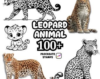 Procreate Animals Brushes, 100+ Leopard Animal Procreate Brushes, Woodland Animals Procreate, Wild Animals, Farm Animals, Big Cat Leopard