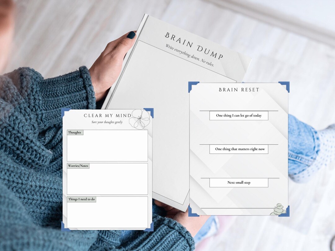 Brain Dump Printable PDF | Clear Your Mind Worksheets | Mental Reset ...