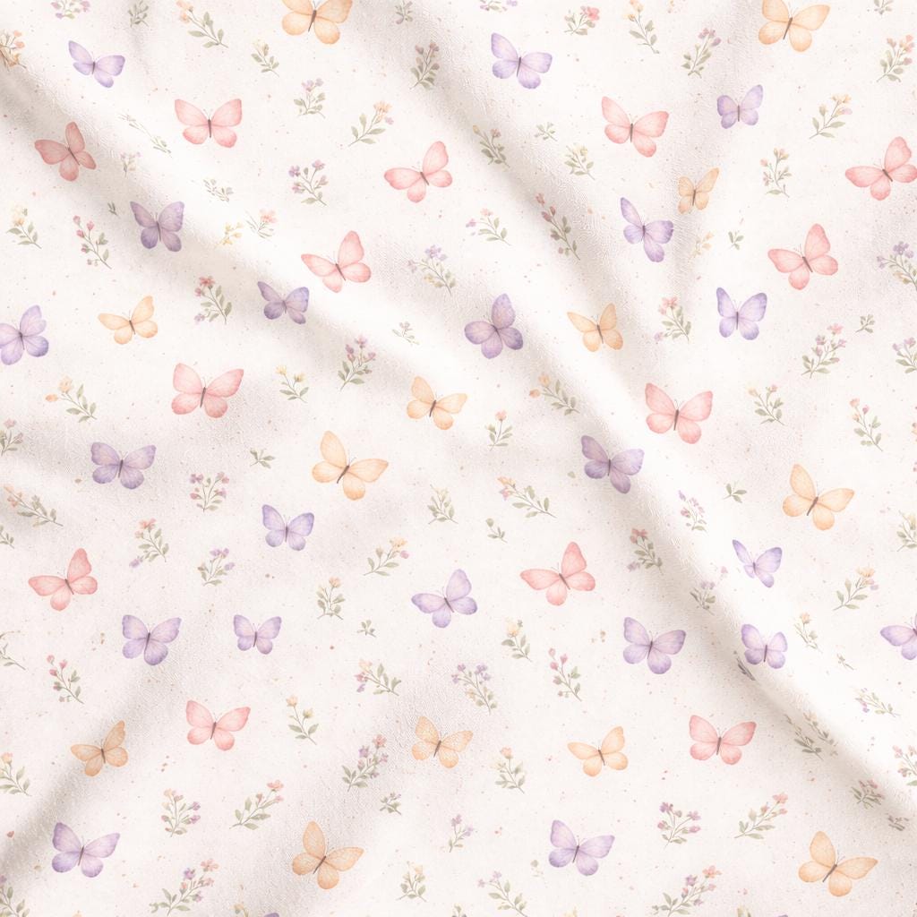 Watercolor Butterfly Garden Seamless Pattern | Pastel Nursery Digital ...