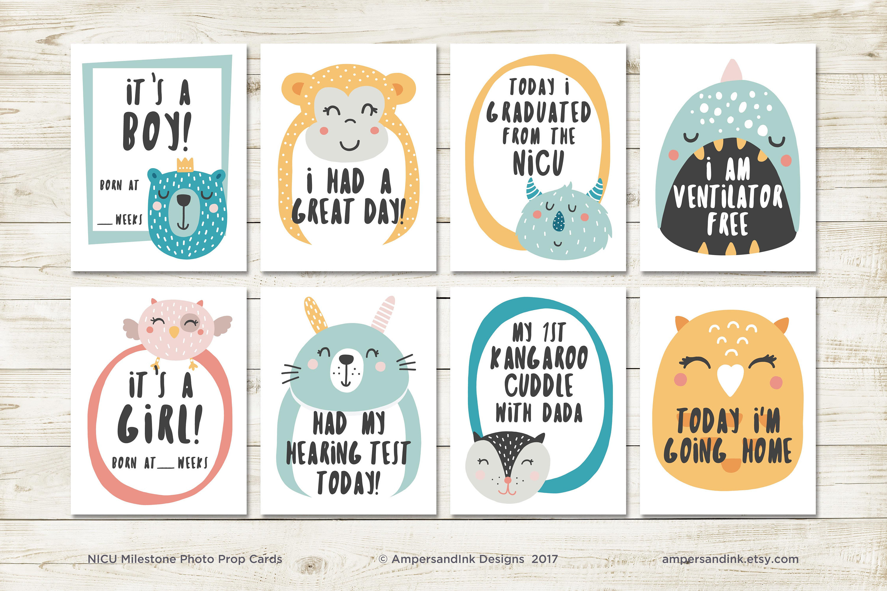 NICU Milestone Flash Cards Preemie Milestones Photo Props | Etsy