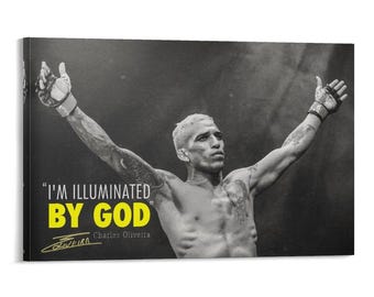 Famous Boxer Charles Oliveira Inspirational Signed Wall Art Picture Painting Poster Canvas Print Artworks Bedroom Living Room Decor