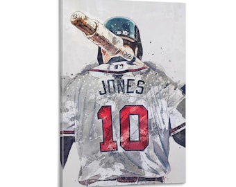 Chipper Jones baseball poster watercolor art  Wall Art Picture Painting Poster Canvas Print Artworks Bedroom Living Room Decor