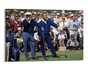 Ben Hogan and Arnold Palmer Golf Wall Art Picture Painting Poster Canvas Print Artworks Bedroom Living Room Decor