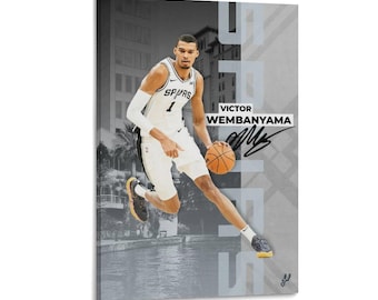 basketball superstar victor wembanyama signature poster  Wall Art Picture Painting Poster Canvas Print Artworks Bedroom Living Room
