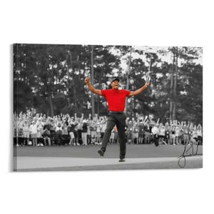 Tiger Woods win 2019 Masters Wall Art Picture Painting Poster Canvas Print Artworks Bedroom Living Room Decor