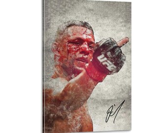 Nate Diaz sign boxing poster watercolor style sign Wall Art Picture Painting Poster Canvas Print Artworks Bedroom Living Room Decor