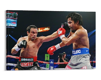 Manny Pacquiao Vs Juan Manuel Marquez Boxing Wall Art Picture Painting Poster Canvas Print Artworks Bedroom Living Room