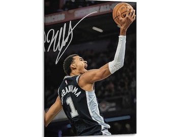 basketball superstar victor wembanyama signature poster  Wall Art Picture Painting Poster Canvas Print Artworks Bedroom Living Room