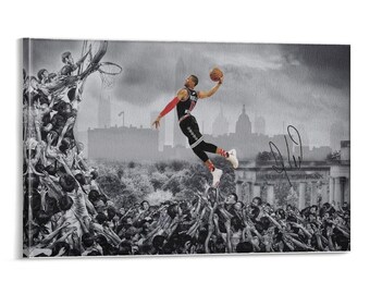 Russell Westbrook Handsome Classic Positions Basketball Wall Art Picture Painting Poster Canvas Print Artworks Bedroom Living Room Decor