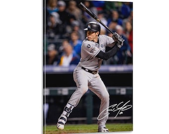 Christian Yelich Signed Baseball Poster Wall Art Picture Painting Poster Canvas Print Artworks Bedroom Living Room Decor
