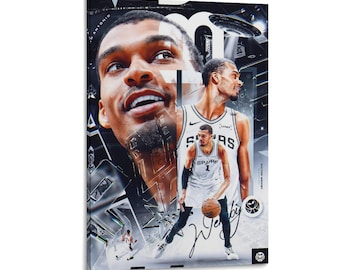 basketball superstar victor wembanyama signature poster  Wall Art Picture Painting Poster Canvas Print Artworks Bedroom Living Room