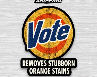 Vote Laundry Detergent Sticker – Vintage Political Humor Vinyl Decal